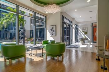 Mingle lounge with gaming area, hdtv, and ample comfortable seating